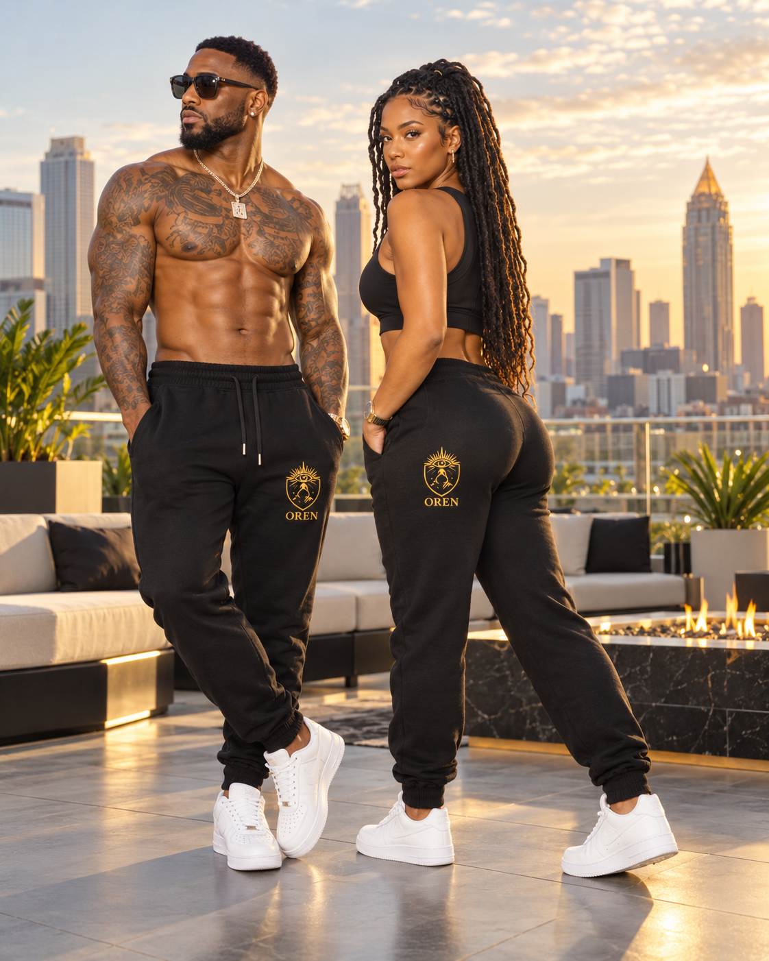 OREN Embroidered Unisex  Joggers — Charcoal Casual Sweatpants
