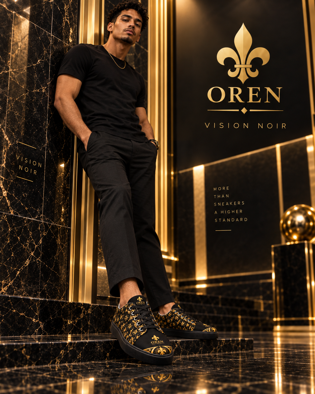 OREN VISION NOIR™ Signature Low-Top Men’s lace-up canvas shoes