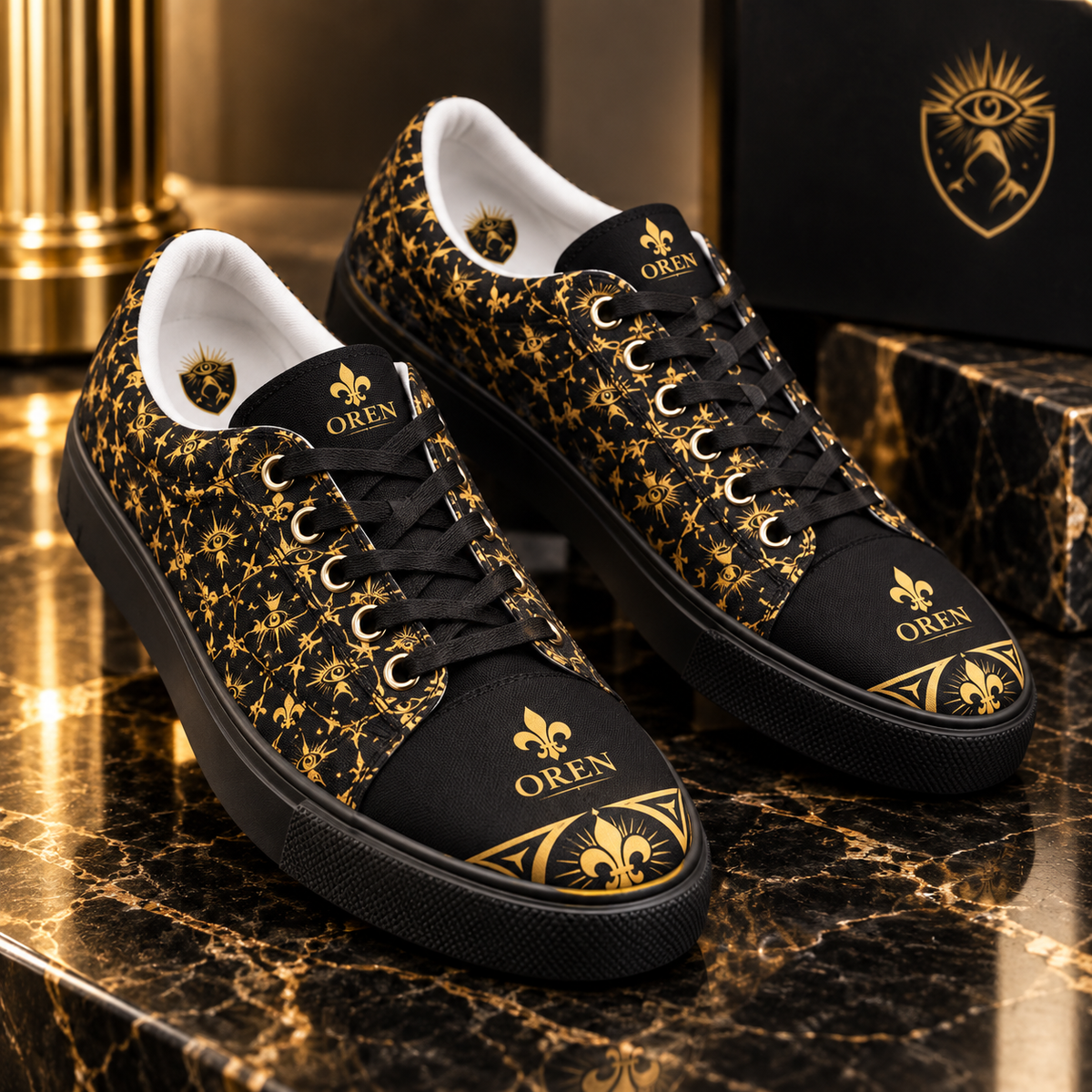 OREN VISION NOIR™ Signature Low-Top Men’s lace-up canvas shoes