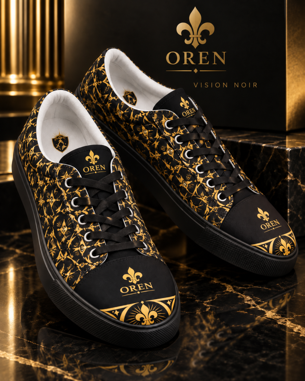 OREN VISION NOIR™ Signature Low-Top Men’s lace-up canvas shoes