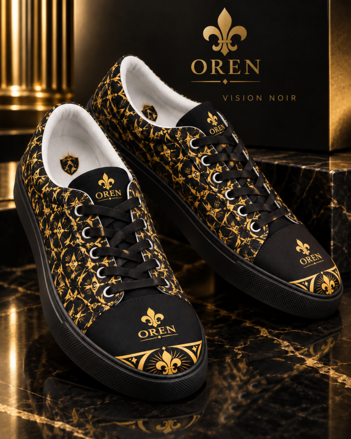 OREN VISION NOIR™ Signature Low-Top Men’s lace-up canvas shoes