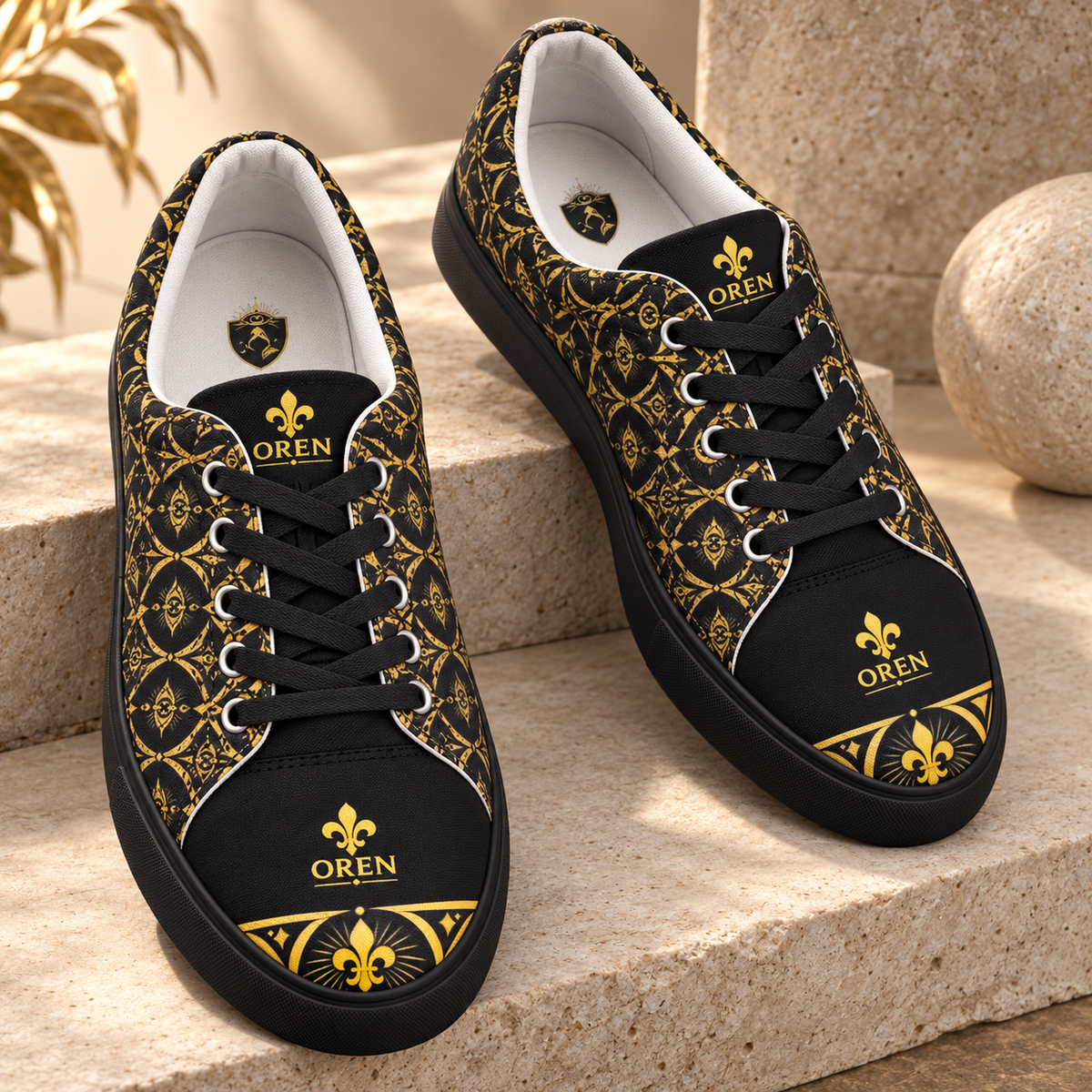 OREN VISION NOIR™ Signature Low-Top Men’s lace-up canvas shoes